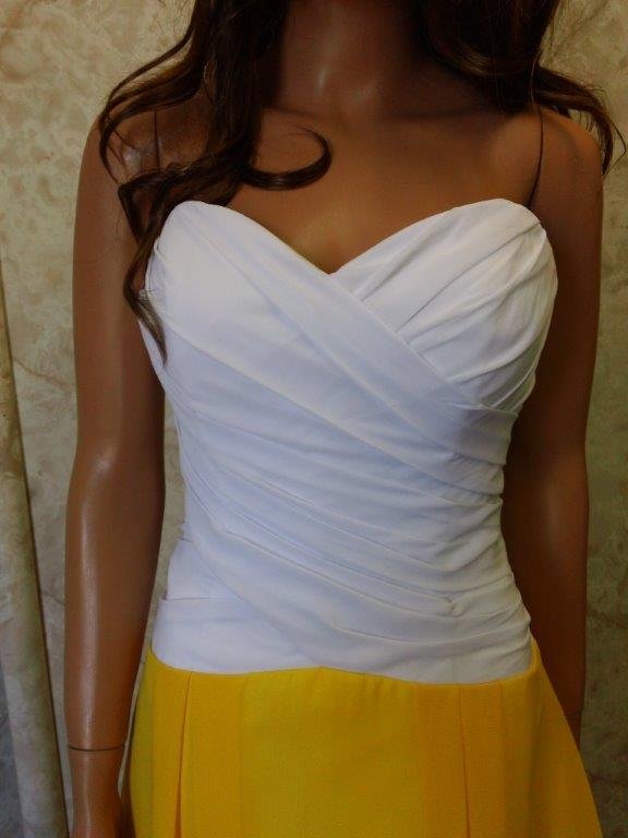 Yellow And White Bridesmaid Dresses